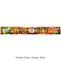 12 Pack Bulk Halloween Metallic Trick Or Treat Banner
