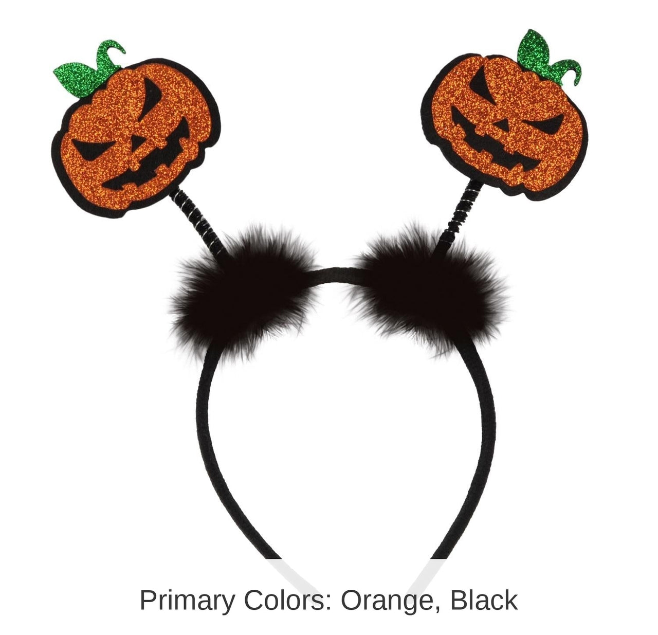12 Pack Bulk Halloween Glittered Jack-O-Lantern Boppers