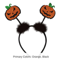 12 Pack Bulk Halloween Glittered Jack-O-Lantern Boppers