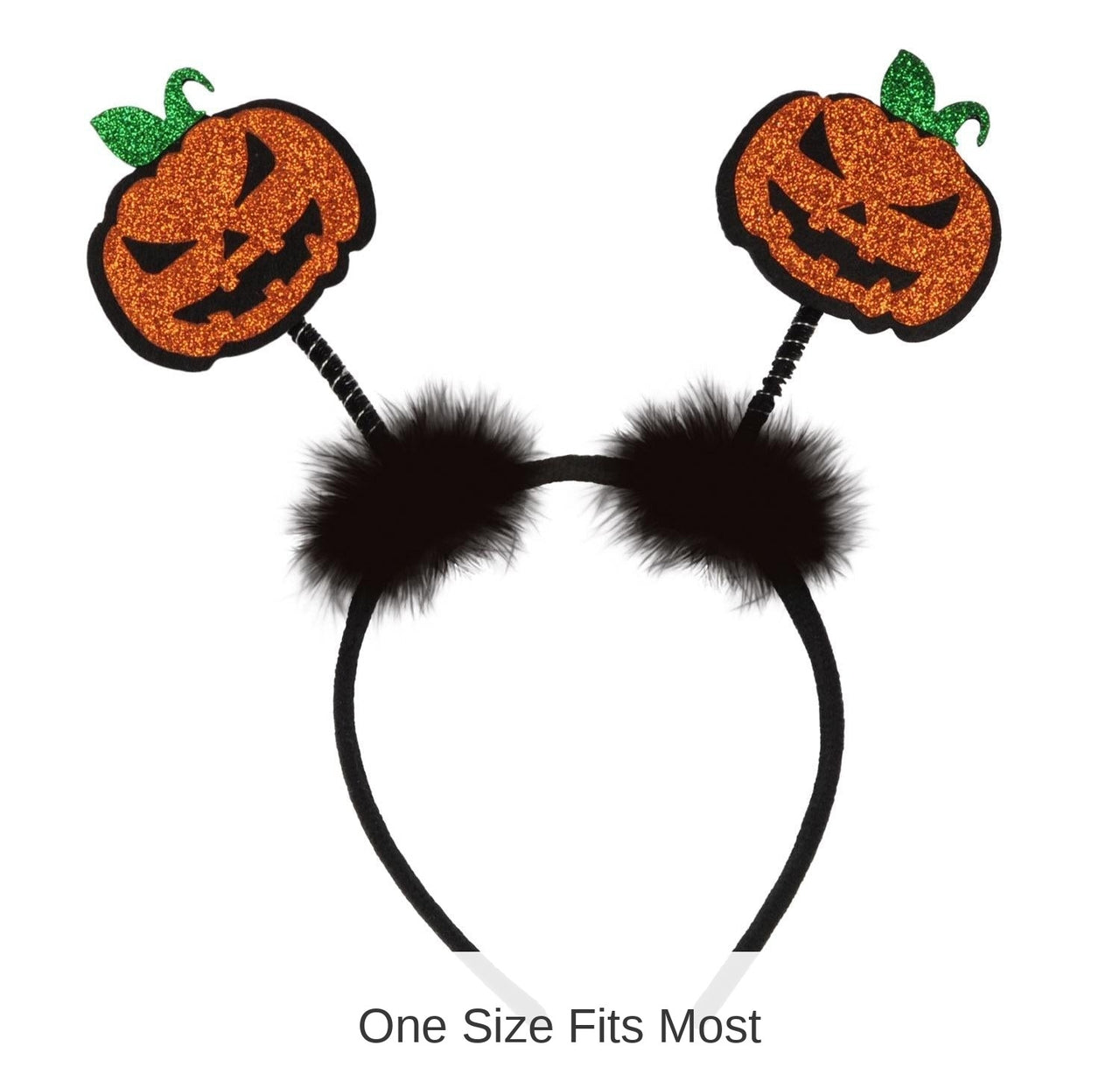 12 Pack Bulk Halloween Glittered Jack-O-Lantern Boppers