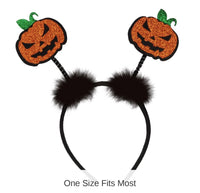 12 Pack Bulk Halloween Glittered Jack-O-Lantern Boppers