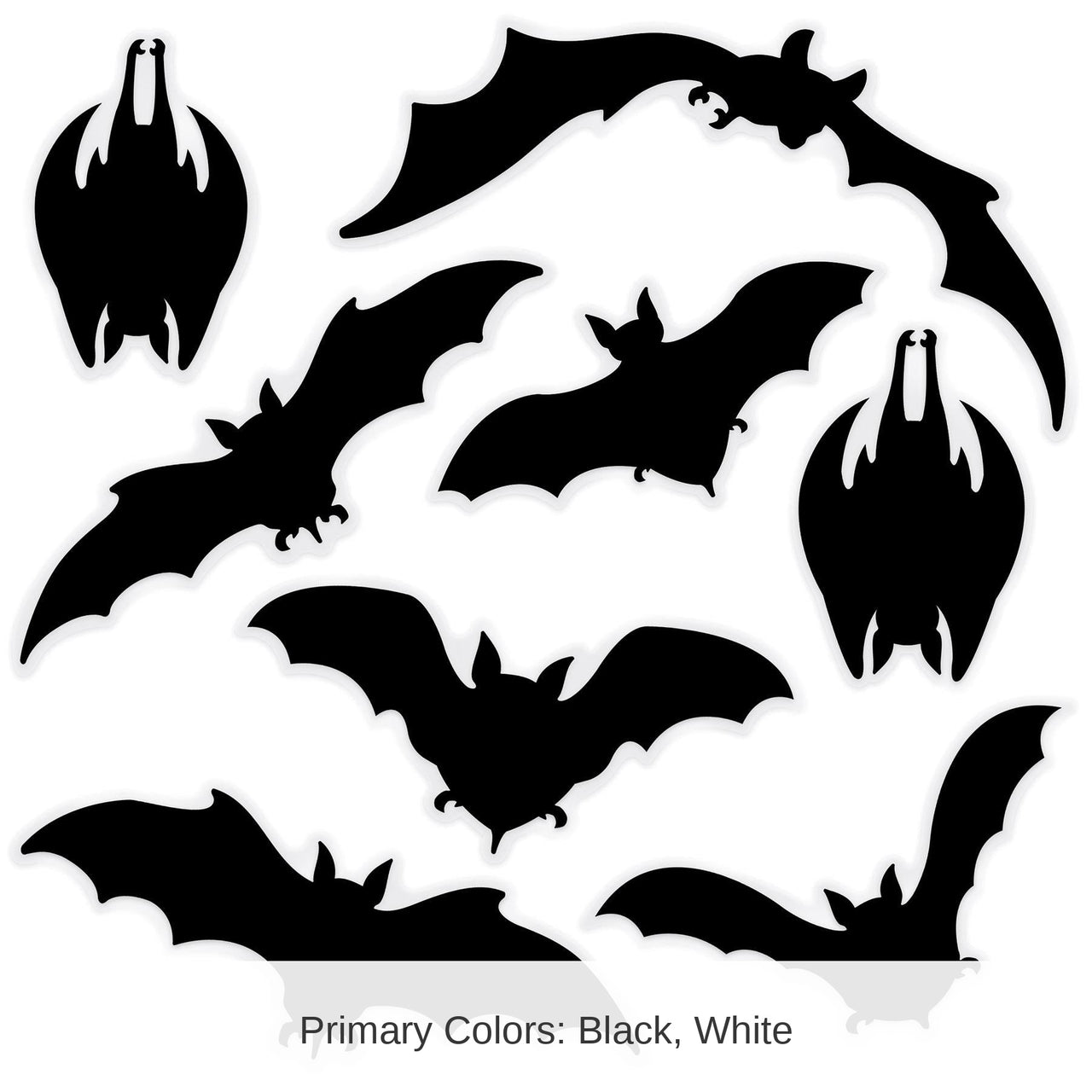 12 Pack Bulk Halloween Bat Silhouette Clings