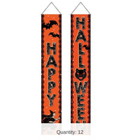 12 Pack Bulk Vintage Halloween Fabric Door Panel Set