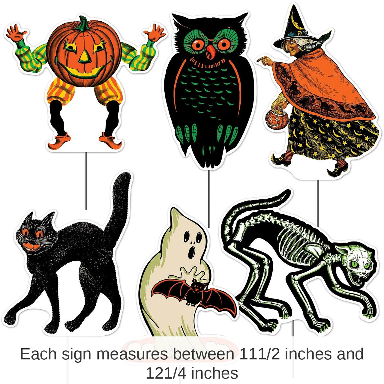 36 Pack Bulk Plastic Vintage Halloween Yard Signs