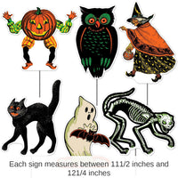 36 Pack Bulk Plastic Vintage Halloween Yard Signs
