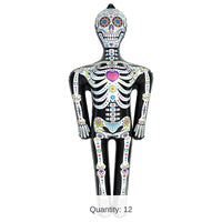 12 Pack Bulk Day Of The Dead Inflatable Skeleton