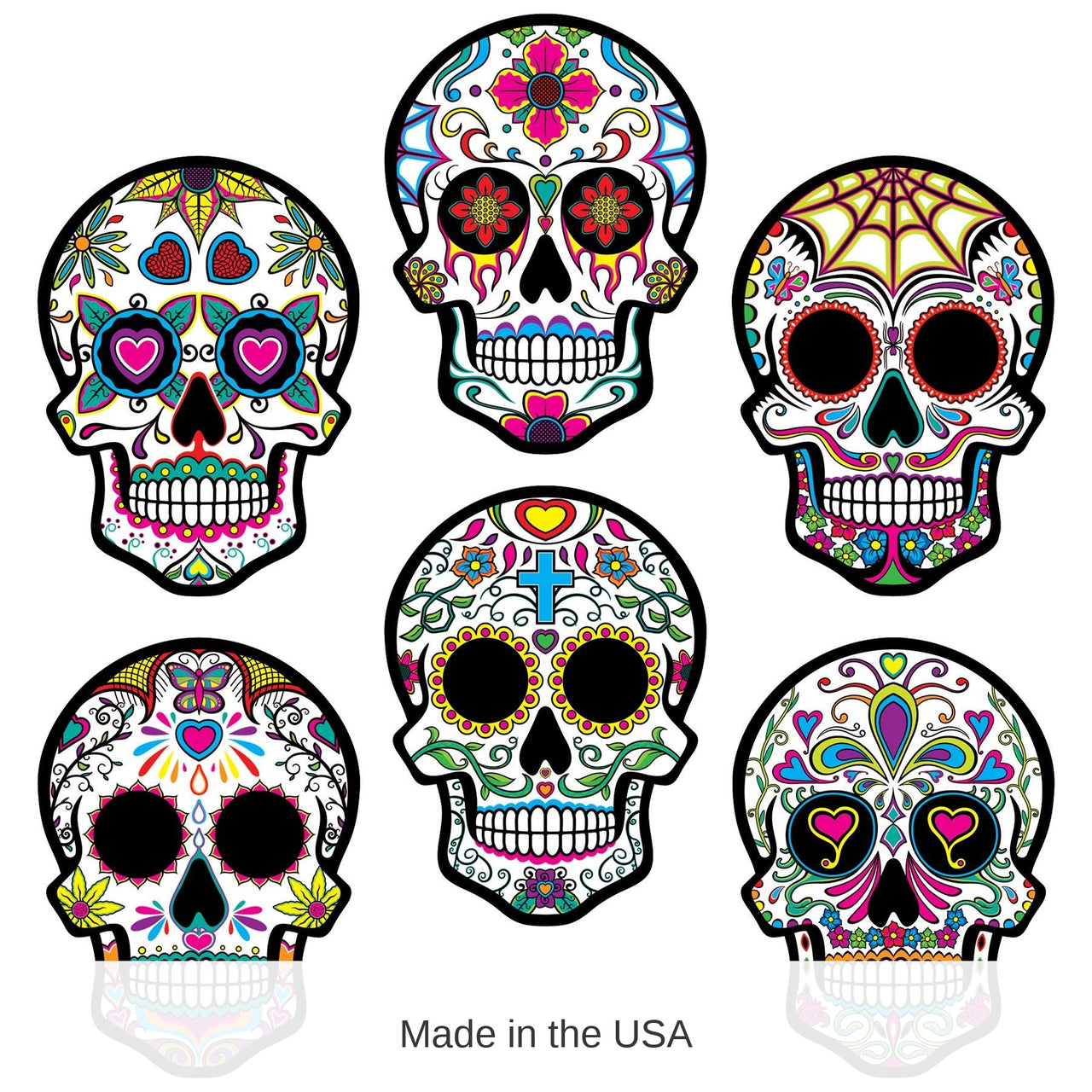72 Pack Bulk Day of the Dead Sugar Skull Cutouts