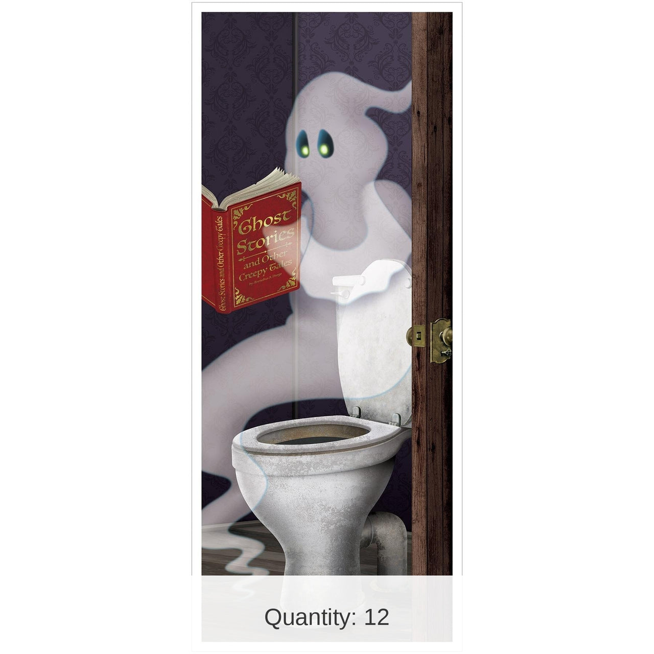 12 Pack Bulk Halloween Ghost Restroom Door Cover