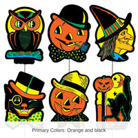 36 Pack Bulk Vintage Plastic Halloween Yard Signs