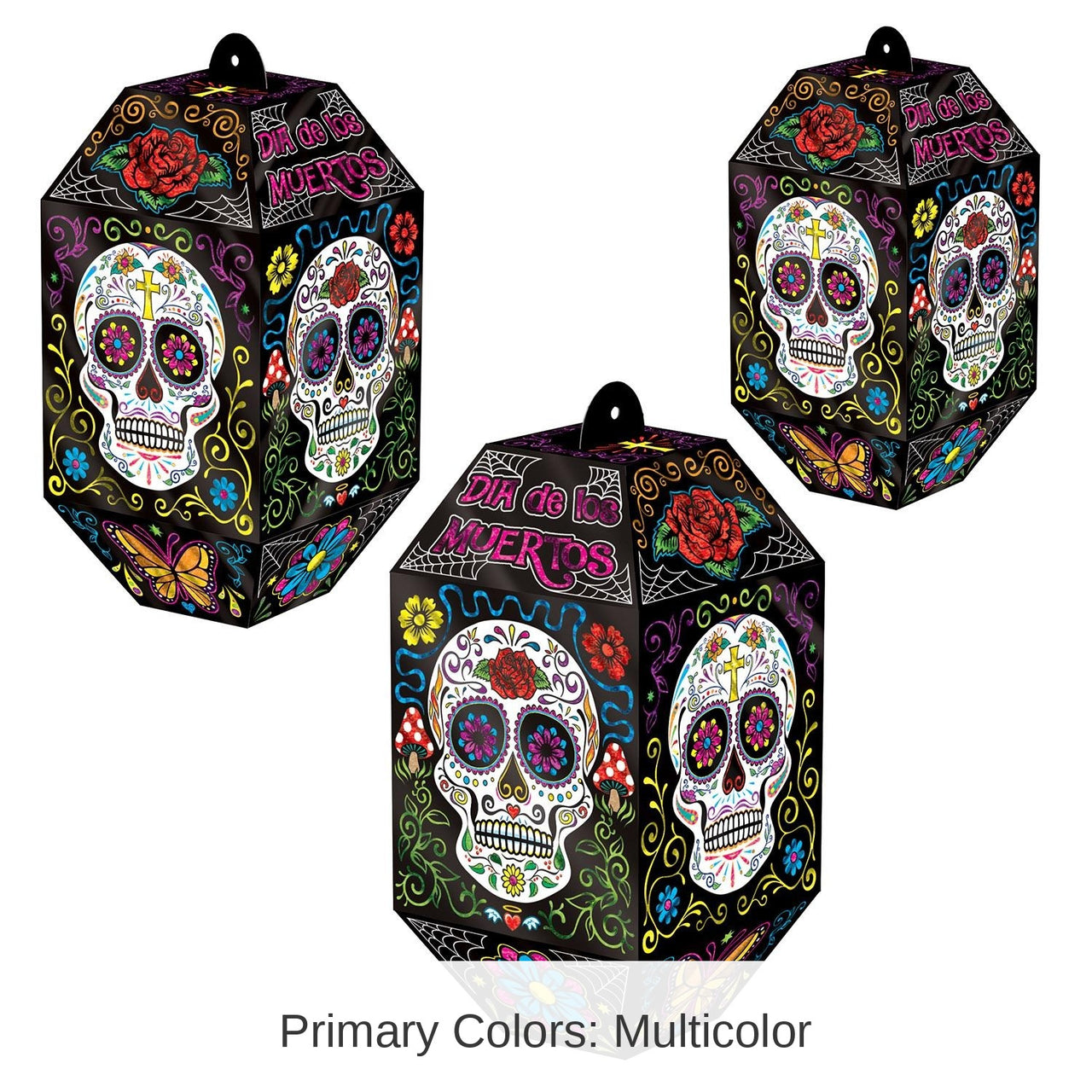 36 Pack Bulk Foil Day Of The Dead Paper Lanterns