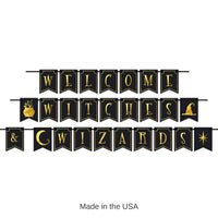 12 Pack Bulk Halloween Foil Welcome Witches & Wizards Streamer