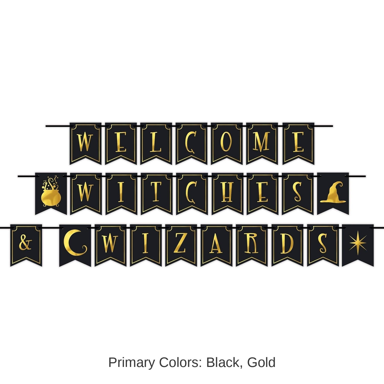 12 Pack Bulk Halloween Foil Welcome Witches & Wizards Streamer