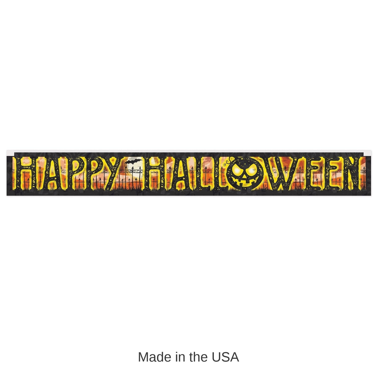 12 Pack Bulk Metallic Happy Halloween Banner