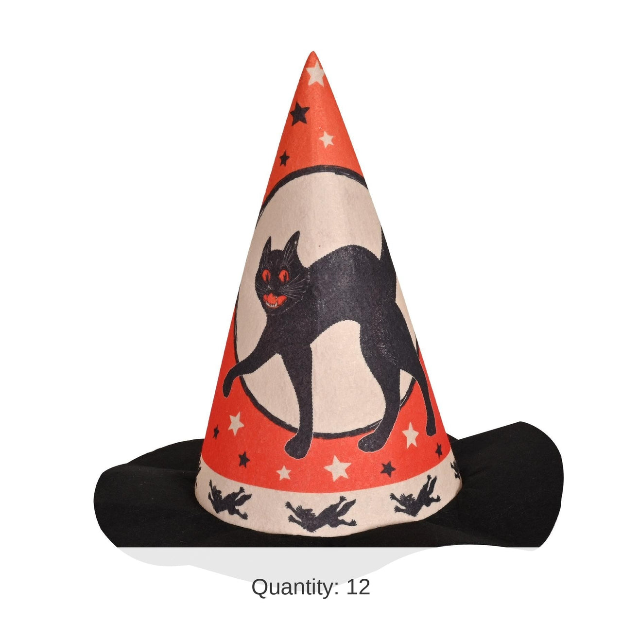12 Pack Bulk Vintage Halloween Felt Witch Hat