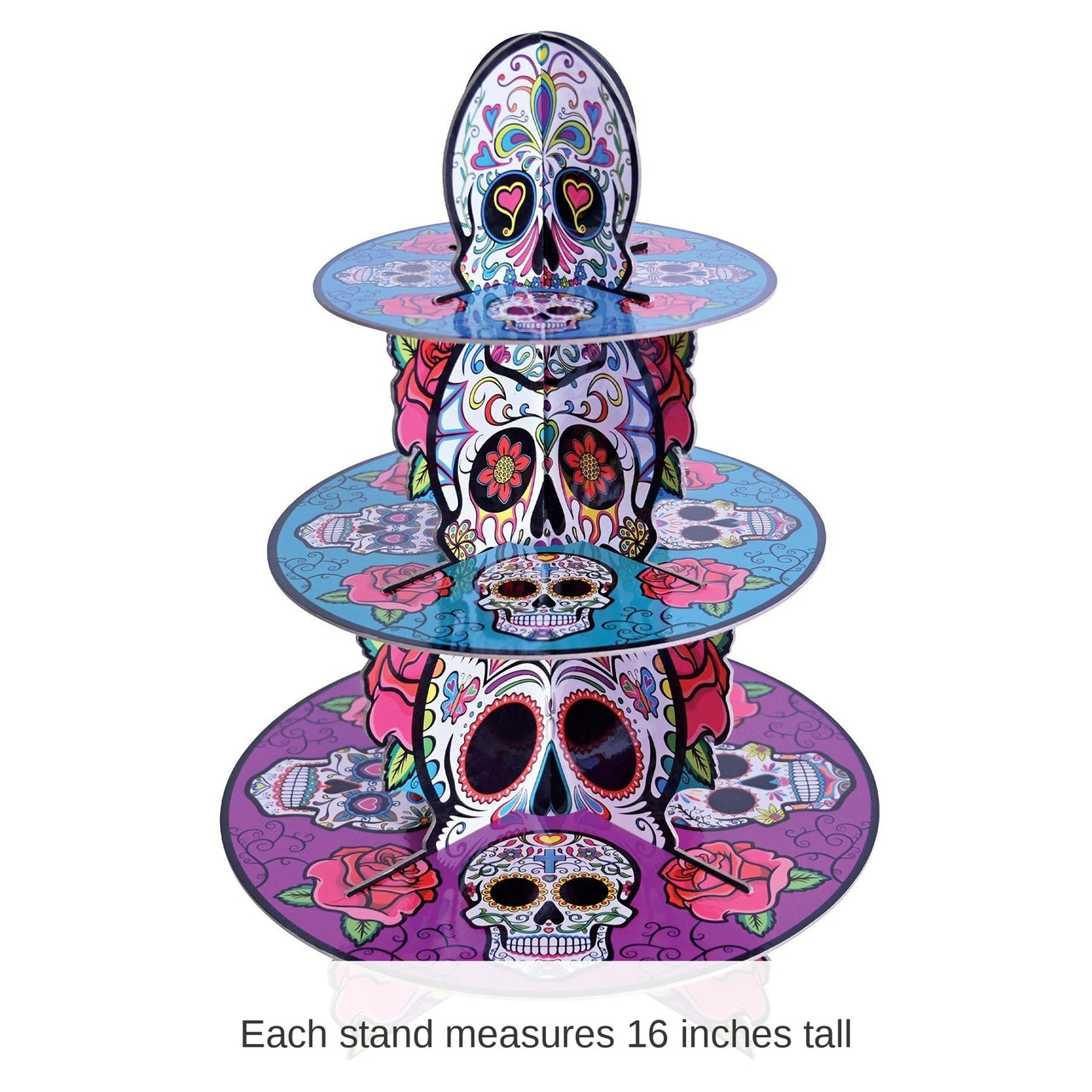 12 Pack Bulk Day Of The Dead Cupcake Stand