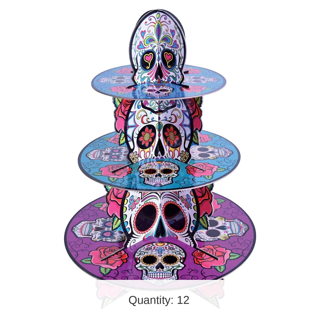 12 Pack Bulk Day Of The Dead Cupcake Stand