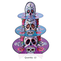 12 Pack Bulk Day Of The Dead Cupcake Stand
