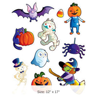 12 Pack Bulk Halloween Friends Cling Sheet