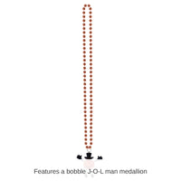 12 Pack Bulk Beads Necklace w/Bobble J-O-L Man Medallion