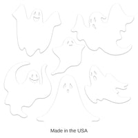 72 Pack Bulk Plastic Die-Cut Ghost Decorations