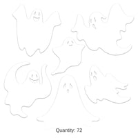72 Pack Bulk Plastic Die-Cut Ghost Decorations