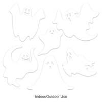 72 Pack Bulk Plastic Die-Cut Ghost Decorations