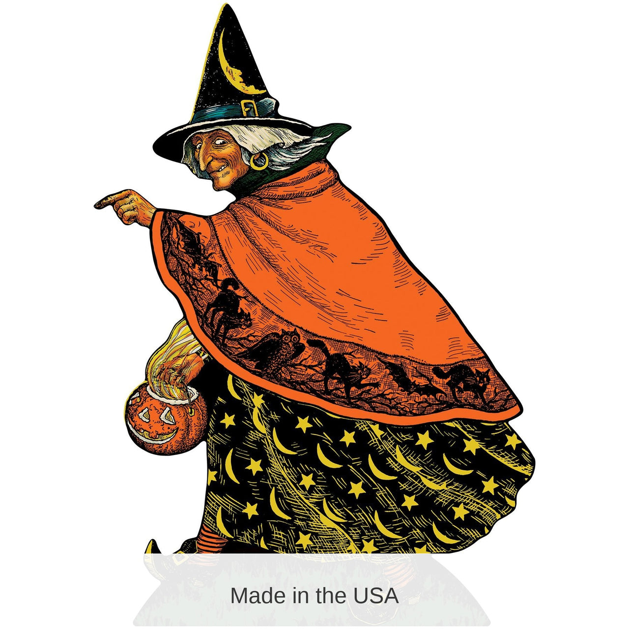 4 Pack Bulk Vintage Halloween Witch Stand-Up Decoration