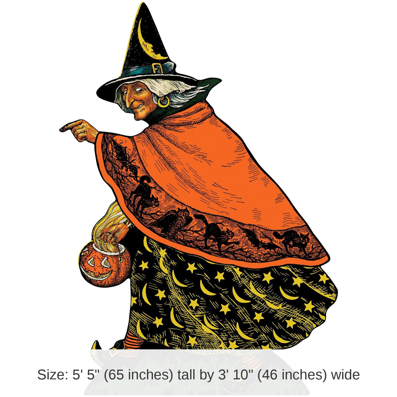 4 Pack Bulk Vintage Halloween Witch Stand-Up Decoration