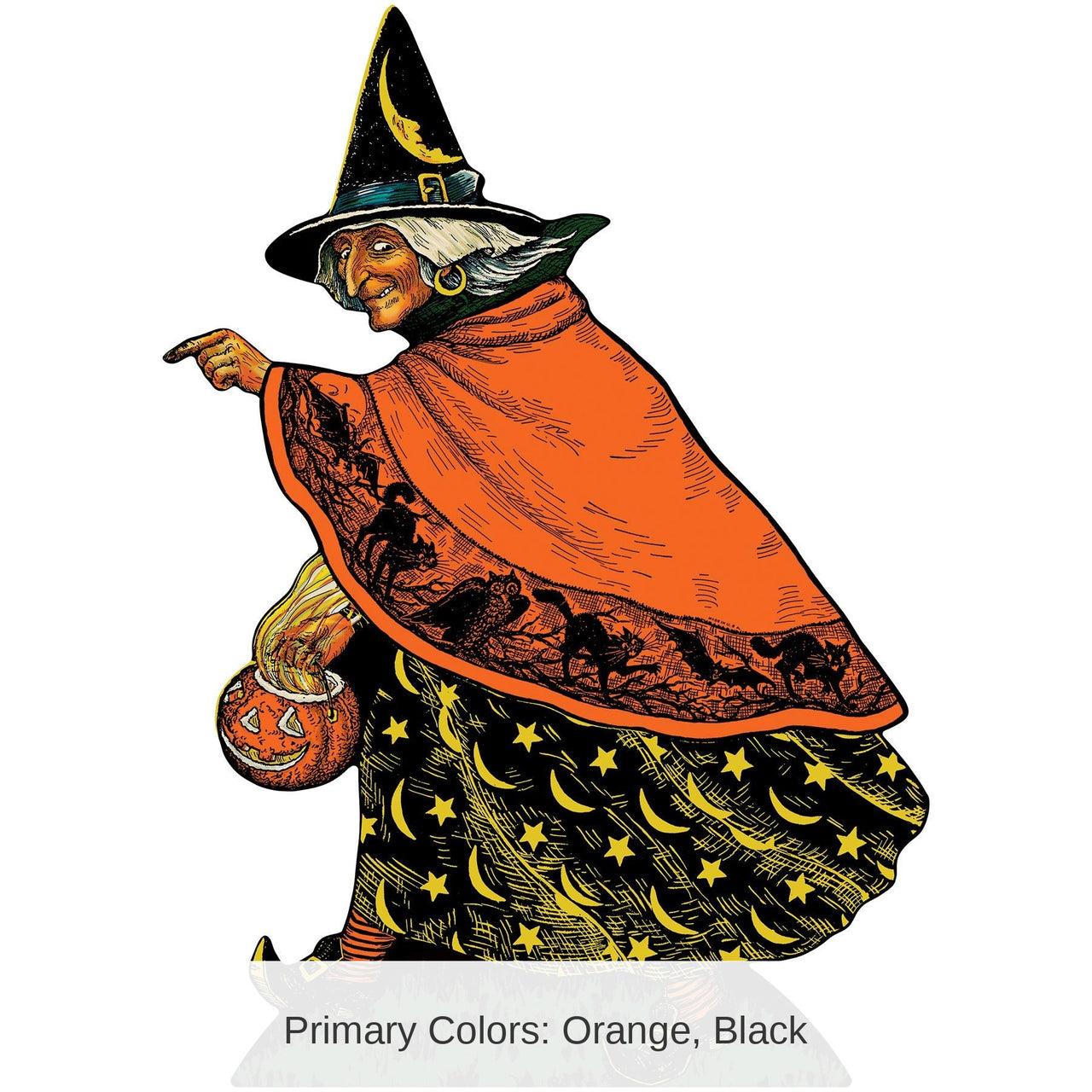 4 Pack Bulk Vintage Halloween Witch Stand-Up Decoration