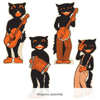 16 Pack Bulk Vintage Halloween Scat Cat Band Stand-Ups