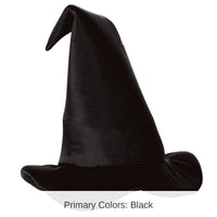 12 Pack Bulk Halloween Satin-Soft Black Witch Hat