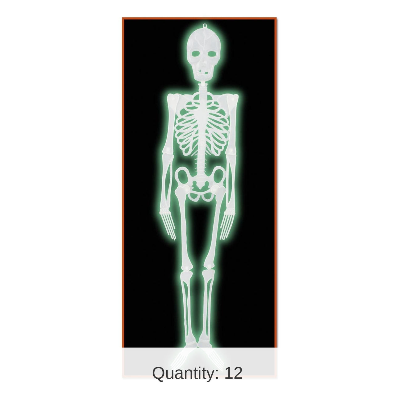 12 Pack Bulk Halloween Plastic Nite-Glo Skeleton