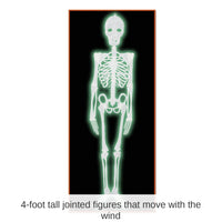 12 Pack Bulk Halloween Plastic Nite-Glo Skeleton