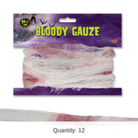 12 Pack Bulk Halloween Bloody Gauze
