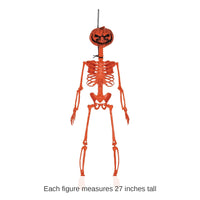 6 Pack Bulk Halloween Plastic Pumpkin Skeleton