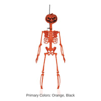 6 Pack Bulk Halloween Plastic Pumpkin Skeleton