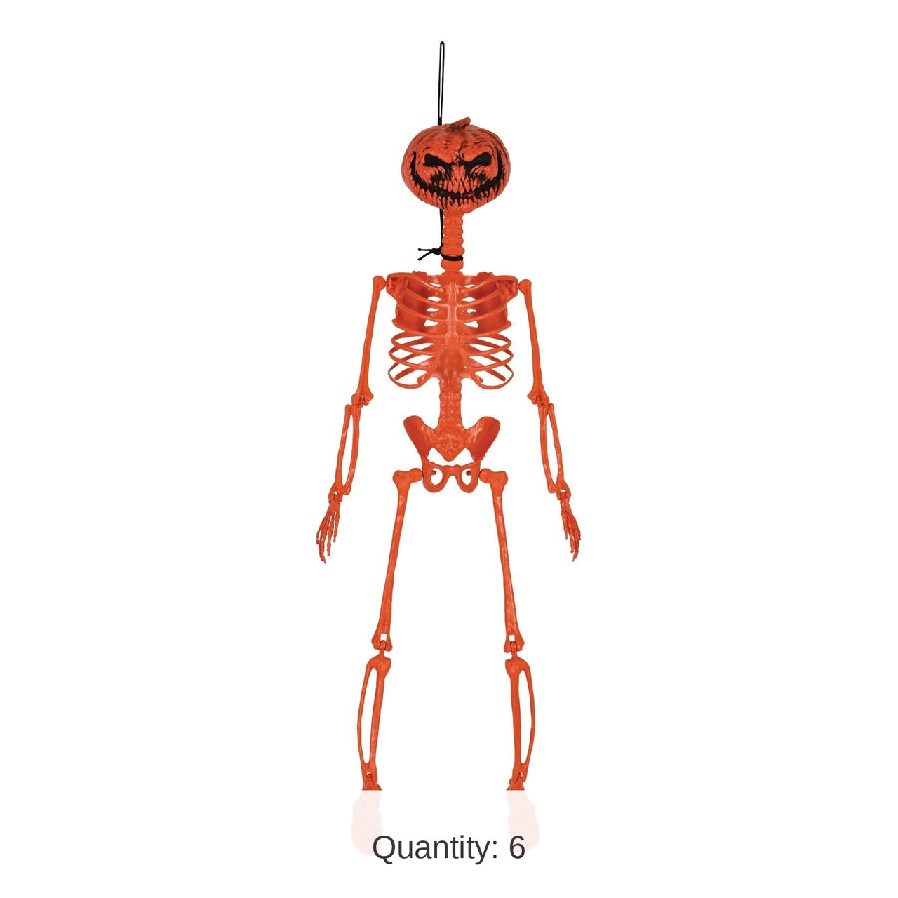 6 Pack Bulk Halloween Plastic Pumpkin Skeleton