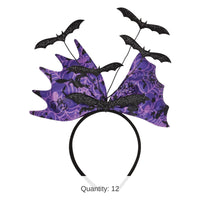12 Pack Bulk Glittered Bat Headband