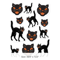 12 Packs Bulk Vintage Halloween Black Cat Stickers 4/Pack