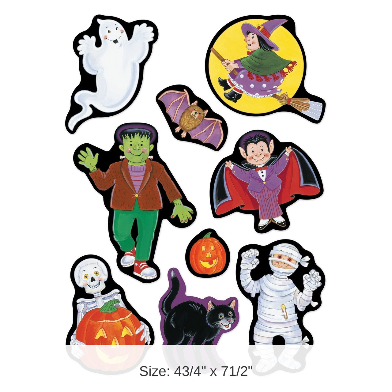 12 Packs Bulk Halloween Character Stickers 4/Pack