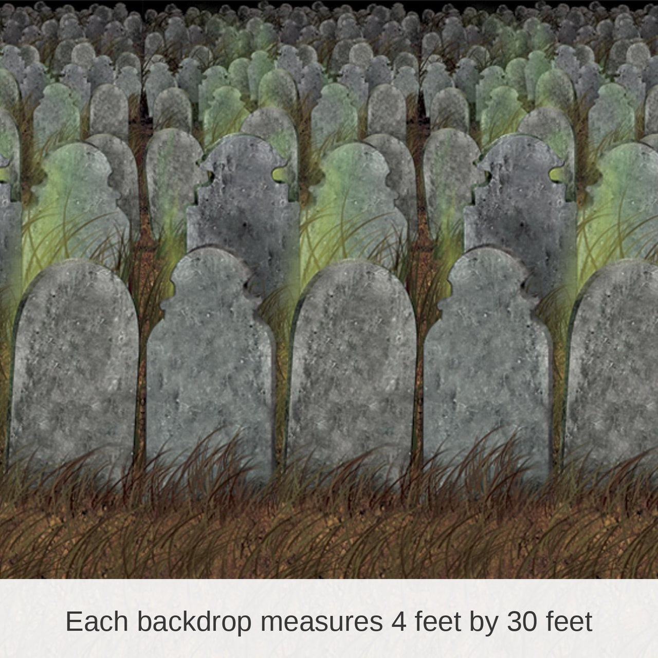 6 Pack Bulk Halloween Graveyard Backdrop