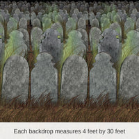 6 Pack Bulk Halloween Graveyard Backdrop