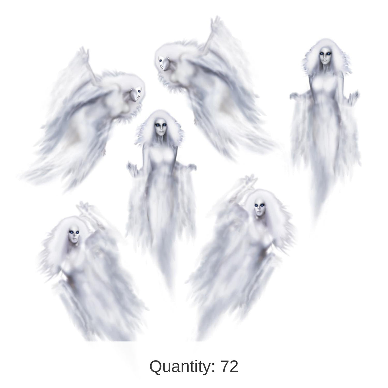 72 Piece Bulk Halloween Ethereal Ghost Props