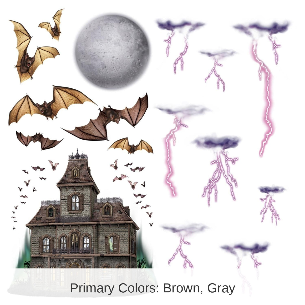 192 Piece Bulk Halloween Haunted House/Night Sky Props