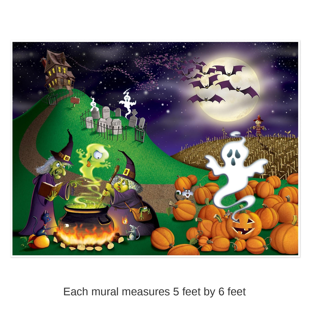 6 Pack Bulk Halloween Insta-Mural Decoration