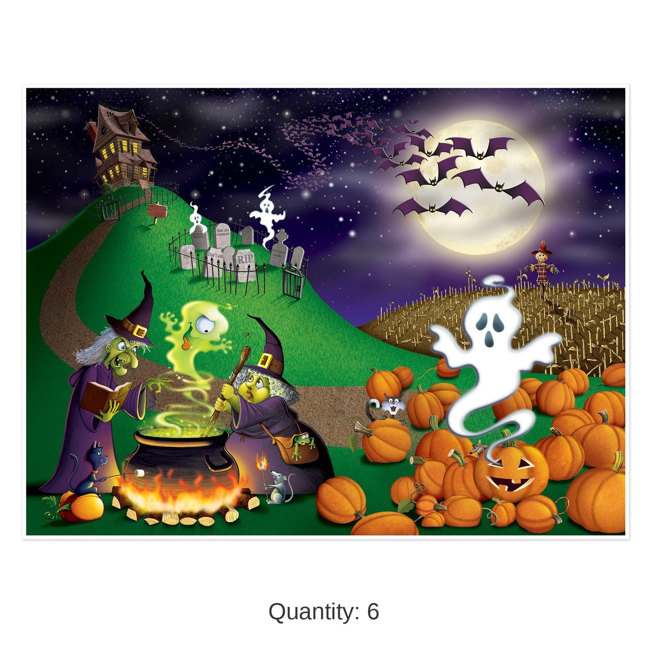 6 Pack Bulk Halloween Insta-Mural Decoration