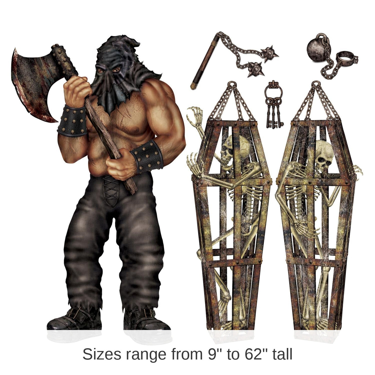 72 Piece Bulk Halloween Executioner/Skeleton Props