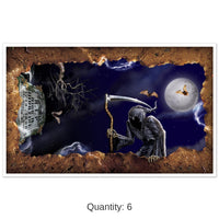 6 Pack Bulk Halloween Open Grave Insta-View Decoration