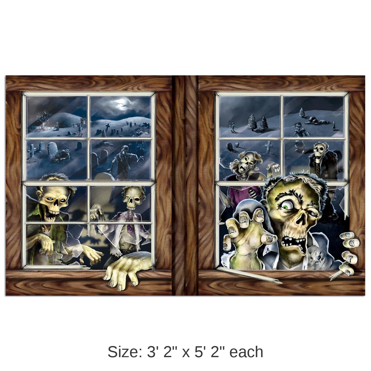 6 Pack Bulk Halloween Zombie Attack Insta-View Decoration