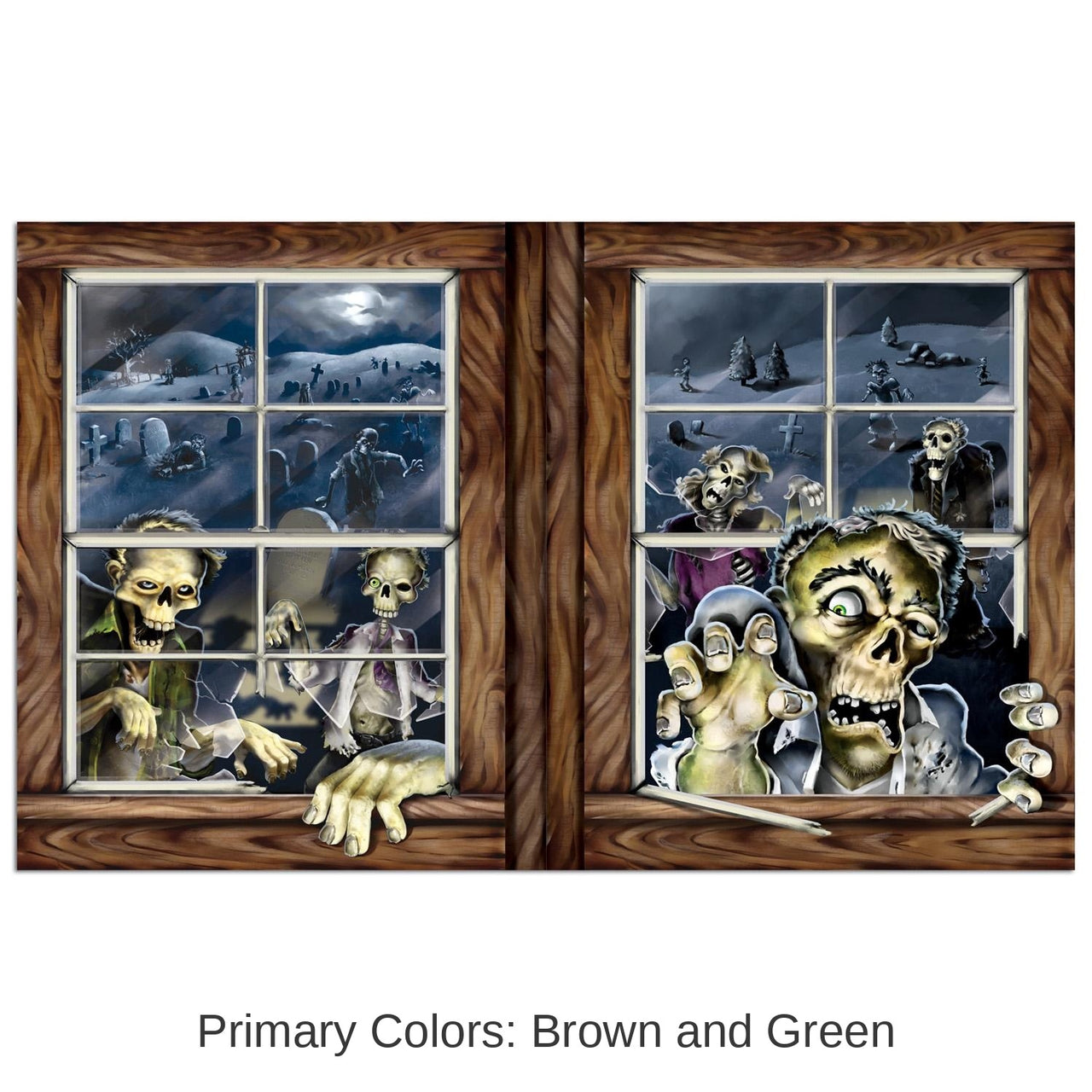 6 Pack Bulk Halloween Zombie Attack Insta-View Decoration